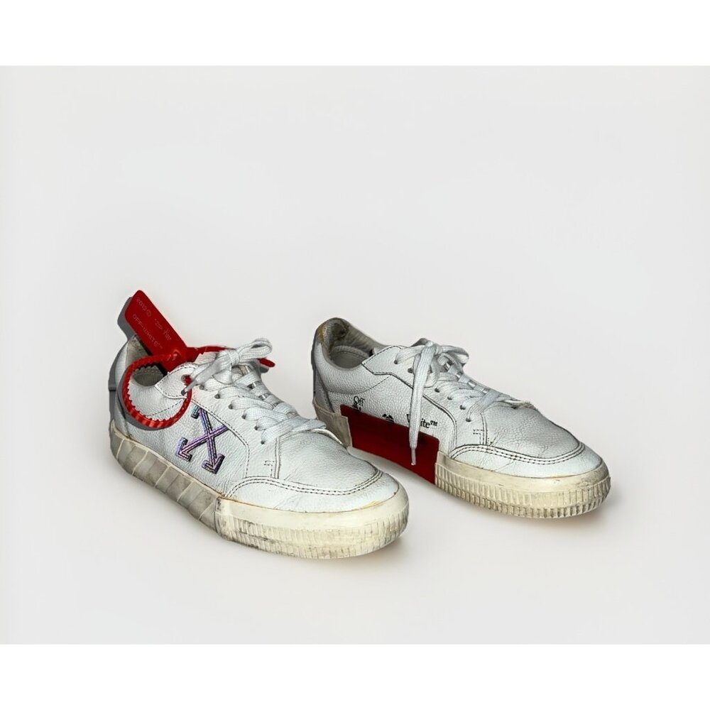 Off-White Atmosphere Low Vulcanized Size 38 Men 6 US White Leather Logo Sneakers